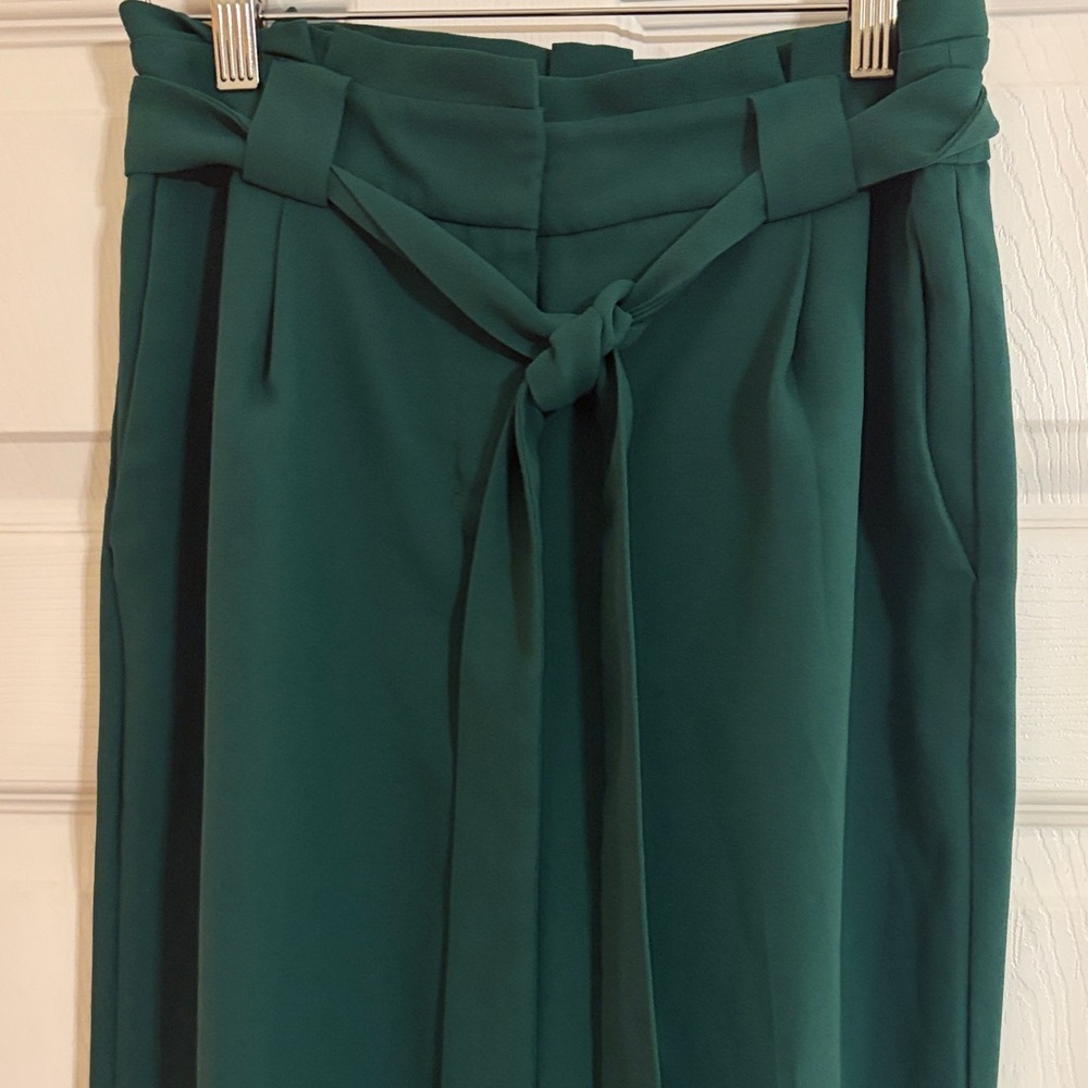 Express Forest Green Paperbag Waist Trousers - Picture 4 of 11